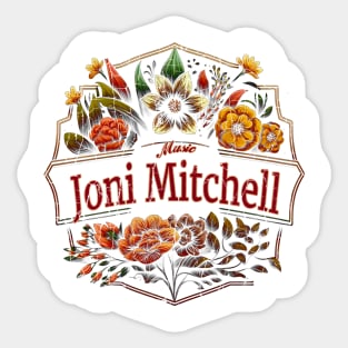 Joni Mitchell Flower Vintage Sticker